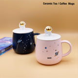 CERAMIC CUP WITH ASTRONAUT KNOB LID FOR SPACE LOVER KIDS-PANISL001