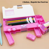GOODS TRAIN, 2 BUTTON MAGNETC PENCIL BOX FOR KIDS-PANIPBX001