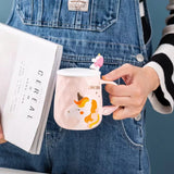 NEW UNICORN COFFE MUGS WITH LID AND SPOON -PANIUM001