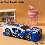 CAR SHAPE PENCIL BOX  WITH WHEELS FOR KIDS-PANIPBXW001