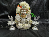 MOGRA MALA WITH GERMAN SILVER VARALAKSHMI PUJA SPECIAL DECORATION -SNVPD001M