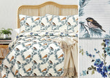 BLUE BIRD DESIGN QUILTED BEDCOVER WITH MATCHING PILLOW COVERS -PREETBCS001