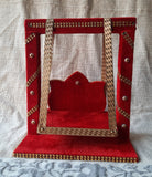 Laddu Gopal Swing Palana Krishna Jhula, Standard Size, Red Velvet-LRRVJ001