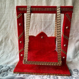 Laddu Gopal Swing Palana Krishna Jhula, Standard Size, Red Velvet-LRRVJ001