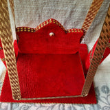 Laddu Gopal Swing Palana Krishna Jhula, Standard Size, Red Velvet-LRRVJ001