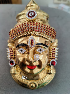 GOLD  FINISH LAKSHMI FACE DECORATED WITH STONES-SNLFS001