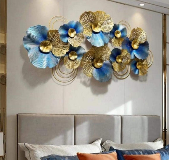 BLUE FLORAL METAL WALL DECOR-ANKIBWD001