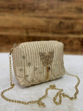 GOLDEN BUTTER FLY SATIN SLING BAG FOR WOMEN-SAFFSB001