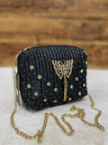 GOLDEN BUTTER FLY SATIN SLING BAG FOR WOMEN-SAFFSB001