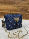 GOLDEN BUTTER FLY SATIN SLING BAG FOR WOMEN-SAFFSB001