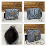 GOLDEN BUTTER FLY SATIN SLING BAG FOR WOMEN-SAFFSB001