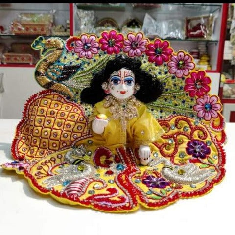 EXCLUSIVE SWAN WITH PEACOCK COMBINATION POSHAK FOR LADDU GOPAL-POSHSPC001