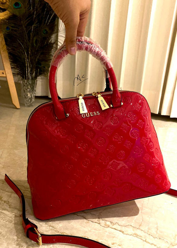 RED COLOR HANDBAG WITH ROUND ZIP AND EXTRA LONG SLING-ANKIHB001R