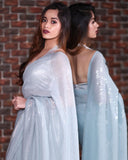 LIGHT BLUE SEQUINS SAREE FOR WOMEN-MOELBS001