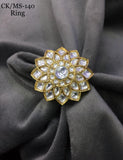 JANANI, ELEGANT KUNDAN STONES  STATEMENT RING FOR WOMEN-MOEKSR001J
