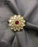 JANANI, ELEGANT KUNDAN STONES  STATEMENT RING FOR WOMEN-MOEKSR001J