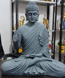 THE LAVA STONE FINISH MEDITATING ASHIRWAD BUDDHA STATUE-RKSFB001L