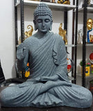 THE LAVA STONE FINISH MEDITATING ASHIRWAD BUDDHA STATUE-RKSFB001L