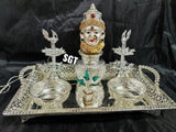 SHARAVANA MASA SPECIAL LAKSHMI FACE WITH TRAY AND POOJA ACCESSORIES-SNLFS001