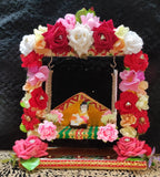 DECORATED WOODEN JHULA FOR LADDU GOPAL FOR JANMASHTAMI FESTIVAL-SKDJ001W