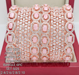 RED BOX JEWELLERY AMERICAN DIAMOND BANGLE SET OF 6 PCS-ANJABS001