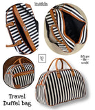BLACK AND WHITE TRAVEL DUFFLE BAG -PANIPTDB001