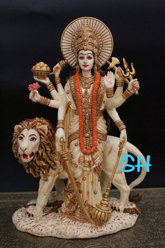 GODDESS DURGA MAA STANDING STATUE WITH FINE PAINTING-ANUBDM001
