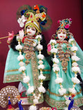 BEAUTIFUL MARBLE RADHAKRISHNA IDOLS WITH POSHAK AND ALL ACCESSORIES FOR JANMASHTAMI-POSHRK001