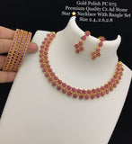 CHANDRIKA, PREMIUM QUALITY AMERICAN DIAMOND NECKLACE SET WITH MATCHING BANGLES COMBO FOR WOMEN-SAYDNSW001