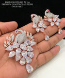 MAYURI, ROSE GOLD POLISH AMERICAN DIAMOND STONES PENDANT SET FOR WOMEN -SAYDPSW001M