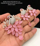 MAYURI, ROSE GOLD POLISH AMERICAN DIAMOND STONES PENDANT SET FOR WOMEN -SAYDPSW001M