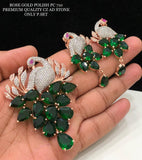 MAYURI, ROSE GOLD POLISH AMERICAN DIAMOND STONES PENDANT SET FOR WOMEN -SAYDPSW001M