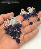 MAYURI, ROSE GOLD POLISH AMERICAN DIAMOND STONES PENDANT SET FOR WOMEN -SAYDPSW001M