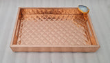 ROSE GOLD COLOR LEATHERITE TRAY WITH TISSUE HOLDER AND 2 BOXES -ANUBLT001RG