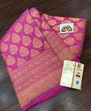 MAGENTA COLOR  KANCHEEPURAM SILK SAREE  WITH  PURE GOLD ZARI -PDSPKSS001M