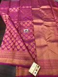 MAGENTA COLOR  KANCHEEPURAM SILK SAREE  WITH  PURE GOLD ZARI -PDSPKSS001M