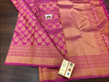 MAGENTA COLOR  KANCHEEPURAM SILK SAREE  WITH  PURE GOLD ZARI -PDSPKSS001M