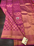MAGENTA COLOR  KANCHEEPURAM SILK SAREE  WITH  PURE GOLD ZARI -PDSPKSS001M