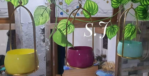 Give Your Garden An Mesmerizing View With Multi Color Hanging Planters-ANUBHP001
