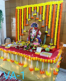 GANPATHI BACKDROP AND  FLORAL DECORATION FOR GANESH PUJA-ANKIGD001