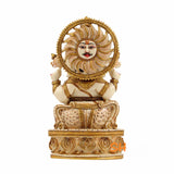 8" RARE  GANESHA MARBLE DUST STATUE WITH FINE GOLD PAINTING AND SURYA GOD ON OTHER SIDE -ANUBGSSG001