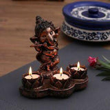 GANESHA STATUE WITH 3 DIYAS-RKGSD001