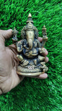 VALAMPIRI GANPATHI  IDOL IN BRASS FOR GANESH PUJA-SNVPG001