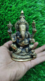 VALAMPIRI GANPATHI  IDOL IN BRASS FOR GANESH PUJA-SNVPG001