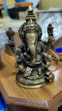 VALAMPIRI GANPATHI  IDOL IN BRASS FOR GANESH PUJA-SNVPG001