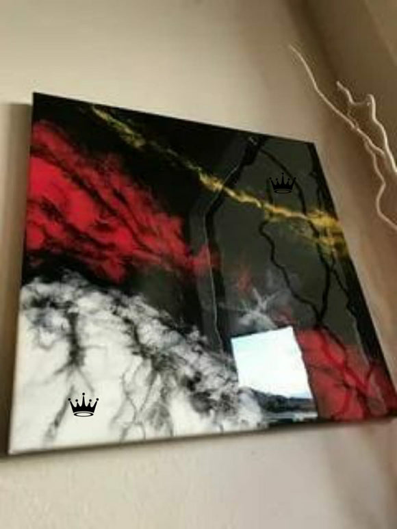 EXCLUSIVE  RED DESIGNER GEODE WALL ART -ANUBGDW001R
