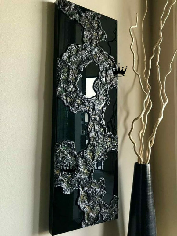 BLACK ELEGANT  DESIGNER GEODE WALL ART -ANUBGWA001B
