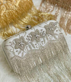 CASA,  DESIGNER BEAD HANGING PARTY CLUTCH BAG FOR WOMEN -JCBHC001