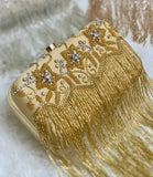 CASA,  DESIGNER BEAD HANGING PARTY CLUTCH BAG FOR WOMEN -JCBHC001