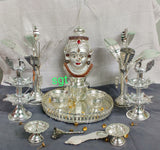 VARALAKSHMI POOJA SPECIAL GERMAN SILVER THALI -SNVLPT001A